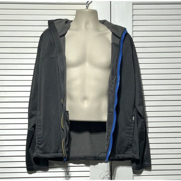 The North Face Men's Gray Full-Zip Hooded Jacket With Blue Logo Size XL 3045 - Picture 4 of 12
